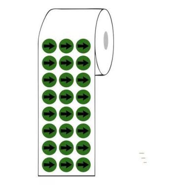 Imagem de Etiqueta Verde 15mm Rolo Com 500 Seta Impressa - Etiquetas express
