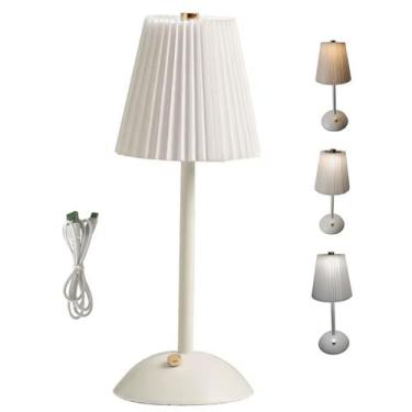 Imagem de Luminaria Abajur Mesa 3 Tons Led USB Bateria Recarregavel Escritorio C