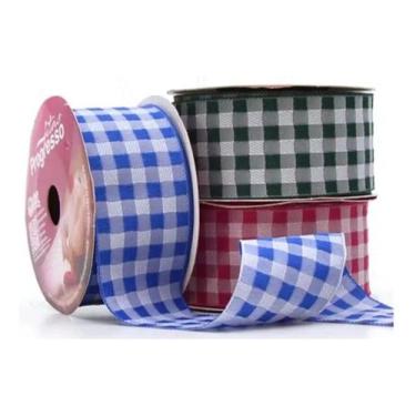 Imagem de Fita Xadrez Progresso 38mm - 10 Metros Varias Cores Envio Hj, ROSA BEB