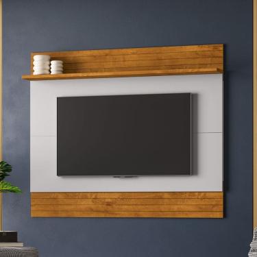 Imagem de Painel para TV Até 65 Polegadas Aruana 1 Prateleira Naturallle/Off White - Móveis Bechara