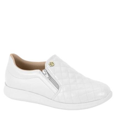 Imagem de Tenis Feminino Slip On Ortopédico Com Ziper Modare 7358.224, Branca na