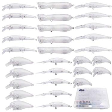 Imagem de Croch Isca de pesca em branco Crankbait sem pintura com caixa de equipamentos