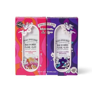 Imagem de Poo-Pourri Tear & Share Bloom in the Bathroom Set Before-You-Go Toilet Pocket Sprayers Travel Essentials Pacote com 2 - Removedores de Odor de Banheiro - Artigos de Higiene Pessoal para Viagem