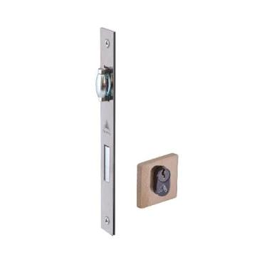 Imagem de fechadura rolete roseta quadrada 55mm latonado alianca