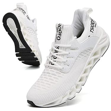 Imagem de SKDOIUL Tênis de corrida masculino de malha respirável para corrida, A069 White, 11
