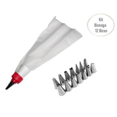 Imagem de Bico Confeitar E Decorar Bolo Kit Com 12 Unidades E Bisnaga - Abelhuda