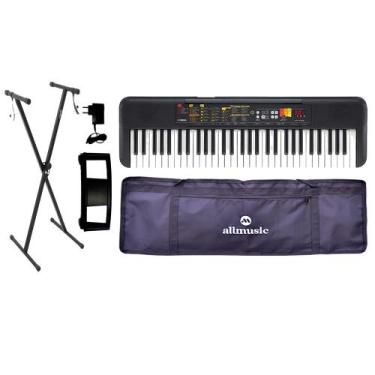 Imagem de Kit Teclado Yamaha PSR-F52 + Capa + Suporte + Acessórios