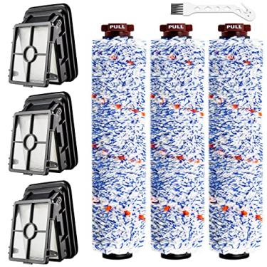 Imagem de LUXRILIX Pacote com 3 pincéis de substituição 1868 CROSS WAVE e 3 filtros de substituição 1866 para aspirador de pó Bissel CrossWave 1785 2306 Compare com a peça nº 1608683 160-8683 1608684