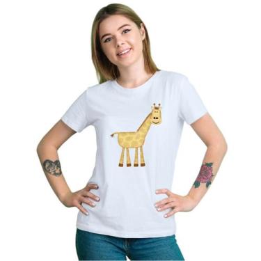 Imagem de Baby Look Girafa Giraffe Girafinha Personalizada Feminina Adulto Algod