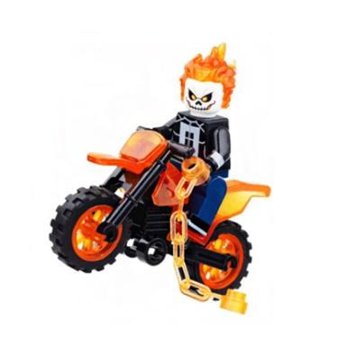 Imagem de Boneco Motoqueiro Fantasma Ghost Rider Blocos De Montar