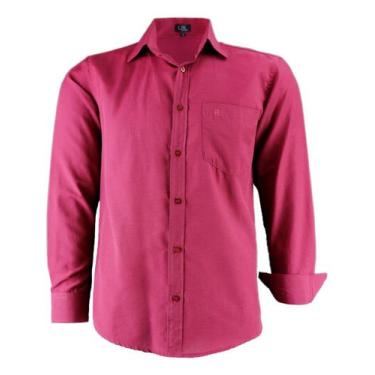 Imagem de Camisa Masculina Social Lbl Manga Longa Tecido Misto 3006, Vinho, 3