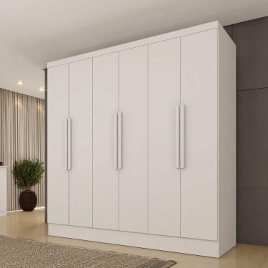Imagem de Guarda-Roupa Casal Bariloche 6 Portas 4 Gavetas Neve - Tcil Móveis