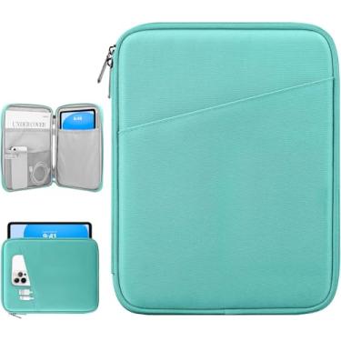 Imagem de Dadanism Bolsa de transporte para tablet de 9 a 11 polegadas para iPad 10.2 2021-2019, iPad Pro 11 2022-2018, iPad Air 5th/4th 10.9, iPad 10ª geração 10.9 2022, Galaxy Tab A8 S8 S6 Lite, azul lago