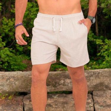 Imagem de Short Shorts Linho Bermuda Mauricinho Slin Verão Masculino - IZZA FERR