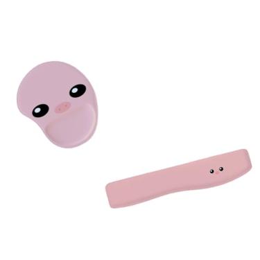 Imagem de Kit Mouse Pad E Apoio Teclado Ergonômico Porquinho