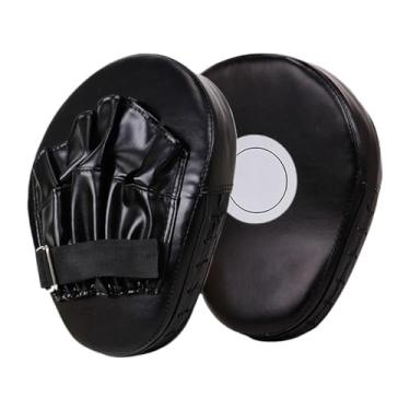 Imagem de Deevoka Boxing Pad Punching bloce as luvas de luta de pulseira ajustáveis ​​alvo de mão de alvo de mão curva Mitts para Muay Thai Karate Taekwondo, Preto