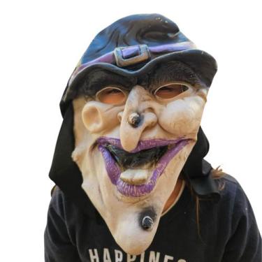 Imagem de Máscara Cosplay bruxa roxa Haloween Carnaval latex terror - sm decora