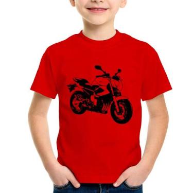 Imagem de Camiseta Infantil Moto XJ6 N Art - Foca na Moda, Vermelho, 8