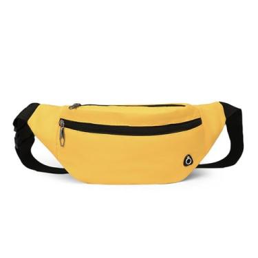 Imagem de DAITET Pochete para homens, mulheres, crianças, bolsa de cintura ajustável, bolsa de viagem impermeável, bolsa de corrida (amarelo limão), Amarelo limão, Náilon