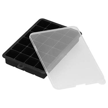 Imagem de Bandeja de Cubo de Gelo de Silicone, Bandejas de Congelador de Silicone Com Tampa Excelente Artesanato 24 Grade Cubos de Gelo Quadrado de Silicone Grandes Moldes de Cubos de Gelo