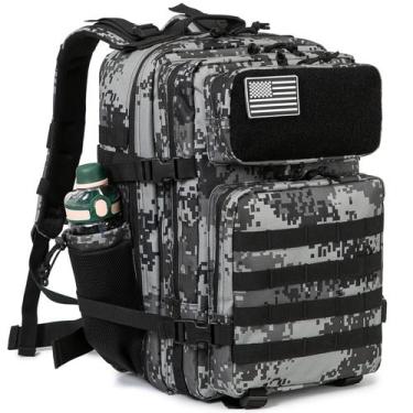 Imagem de Mochila tática QT&QY Military 45L para homens Army Black Camo