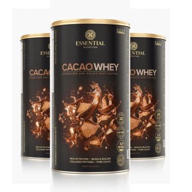 Imagem de Kit 3 Cacao Whey Protein 840G Essential Nutrition