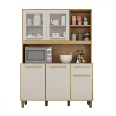 Imagem de Cozinha Rubi 5 Portas 1 Gaveta Cinamomo Com Off White Valdemoveis Cinamomo Com Off White