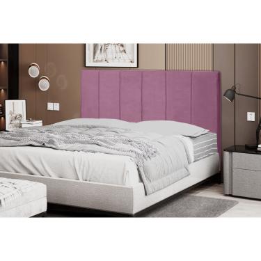 Imagem de Cabeceira Vitória 138Cm Para Cama Box Casal Suede Rosa