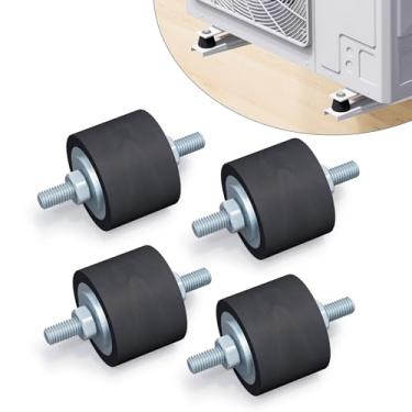 Imagem de Pearwow Suportes isoladores de borracha antivibração, almofadas de borracha para montagem de isolador de vibração para mini bombas de calor divididas, compressores de ar, motores a diesel, motor de