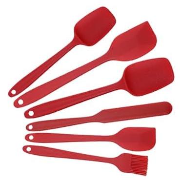 Imagem de Conjunto de espátula de silicone premium, resistente ao calor, antiaderente e livre de BPA, conjunto de 6 peças de utensílios de cozinha