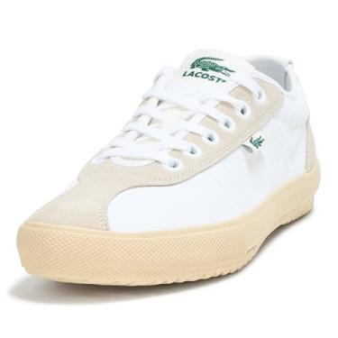 Imagem de Lacoste Tênis masculino Backslam, Branco e castanho claro, 43