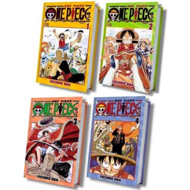 Imagem de One Piece Mangá KIT Vol. 1 Ao 4 - Nova Encadernação Clássica, Capa Mol