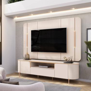 Imagem de Rack com Painel para TV até 75 Polegadas LED 2 Portas 100MDF Areta DJ Móveis