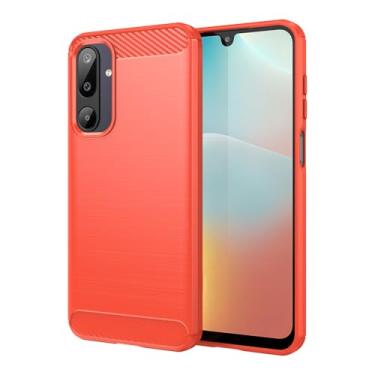 Imagem de CruzerLite Capa com design de textura de fibra de carbono com absorção de choque projetada para Samsung Galaxy M16 5G (2025) (vermelha)