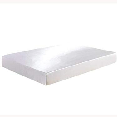 Imagem de Lençol Avulso Com Elástico Casal King Cetim Seda Branco