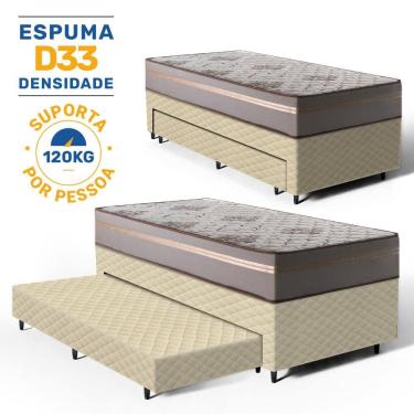Imagem de Cama Box com Colchão de D33 Millenium One Face + Auxiliar de Espuma Unique Solteiro 88cm
