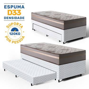 Imagem de Cama Box com Colchão de D33 Millenium One Face + Auxiliar de Espuma Unique Solteiro 88cm