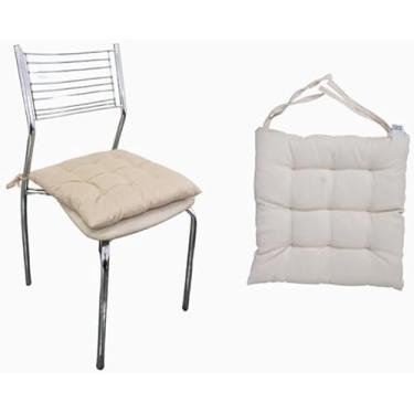 Imagem de Kit 8 Assentos para cadeira almofadas Futon 40x40 cm (Bege)