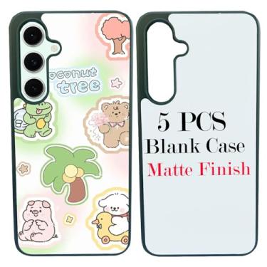 Imagem de JUSTRY Capa de telefone em branco sublimação 5 peças para Samsung Galaxy S24 FE, fácil de sublimar DIY 2 em 1 2D capa de borracha macia imprimível por transferência de calor capa de telefone +