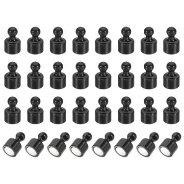 Imagem de PATIKIL 32 peças de pinos de ímãs, 0,8 x 0,5 ímãs fortes de geladeira quadro branco magnético tachinhas decorativas para geladeira Locker calendário escritório, cinza