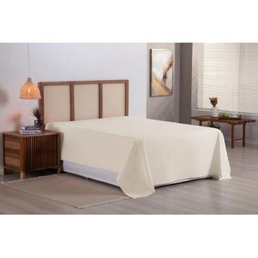 Imagem de Lençol de Cima Avulso Superior em Algodão Percal 180 Fios (Marfim, Casal Padrão)