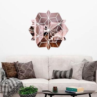 Imagem de Espelho Decorativo Mandala Sol Rose - Inove Papéis de Parede