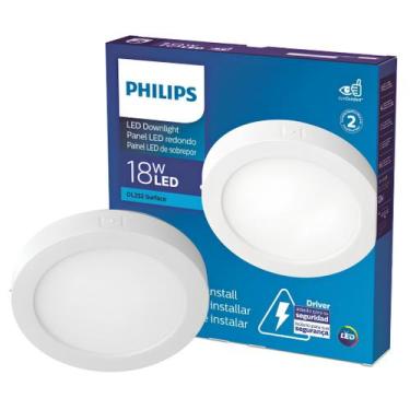 Imagem de Luminaria Led Redonda Sobrepor DL252 21Cm 18W 1300Lm Philips, 127/220V