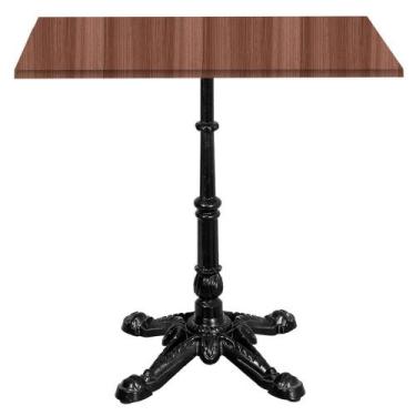 Imagem de Base de Mesa Apus em Ferro Preto 75 cm (Alt) Tampo MDP Quadrado Walnut