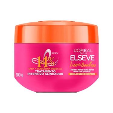 Imagem de L'Oréal Paris Elseve Liso dos Sonhos Creme de Tratamento com Queratina Vegetal e AHA, Alinhamento Capilar, Controle de Frizz e Reparação de Danos Químicos e Térmicos, 300g