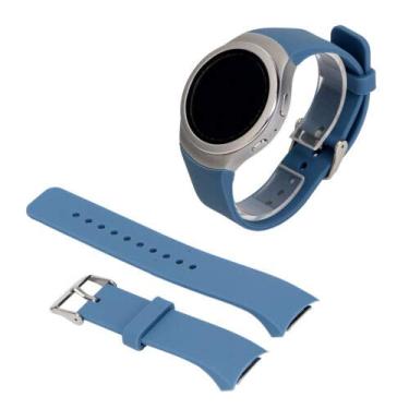 Imagem de Pulseira de relógio Samsung Gear S2 – Pulseira de substituição esportiva de silicone macio para Samsung Gear S2 Smart Watch SM-R720 SM-R730 versão apenas, Steelblue