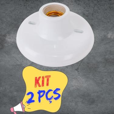 Imagem de Plafon Plafonier Soquete Kit para Lâmpada E27 Led 100W 127/220v com Tampinha e Parafusos (2)