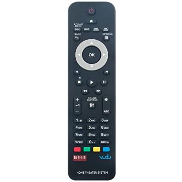 Imagem de Controle remoto de substituição para sistema de home theater Philips HTS3541 HTS3564 HTS3541/F7 HTS3564/F7 HTS3541-F7 HTS3564-F7 HTS3541F7 HTS3564F7 HTS3592/93 HTS3582/93 HTS 3582 HTS3592
