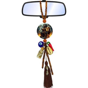 Imagem de Chaveiro Guia Patuá Proteção Orixá Xangô Retrovisor Carro - Balaio de 