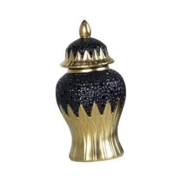 Imagem de Ｂｅｓｇａ Vaso decorativo de jarra de gengibre cerâmica com tampa de aniversário de de decoração de decoração de mesa para festa de